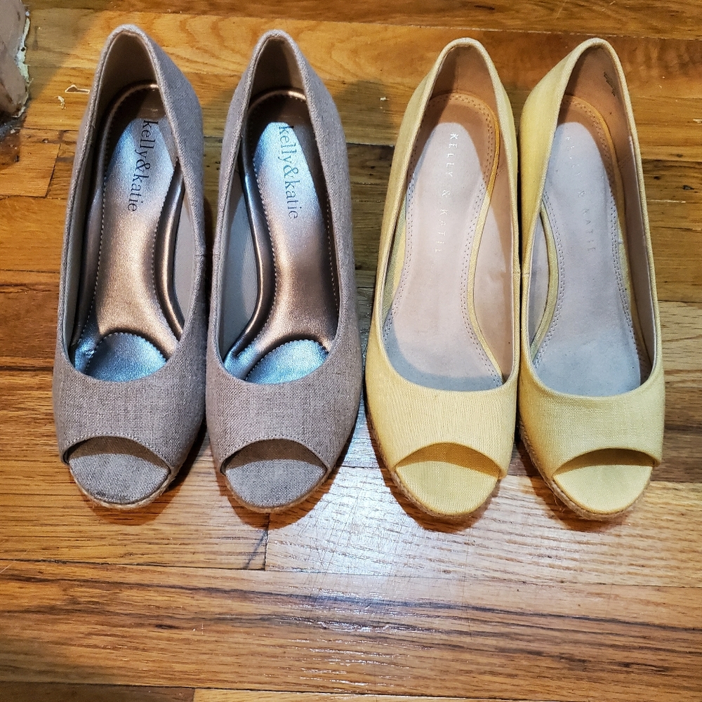 Two pairs Kelly & Katie wedges